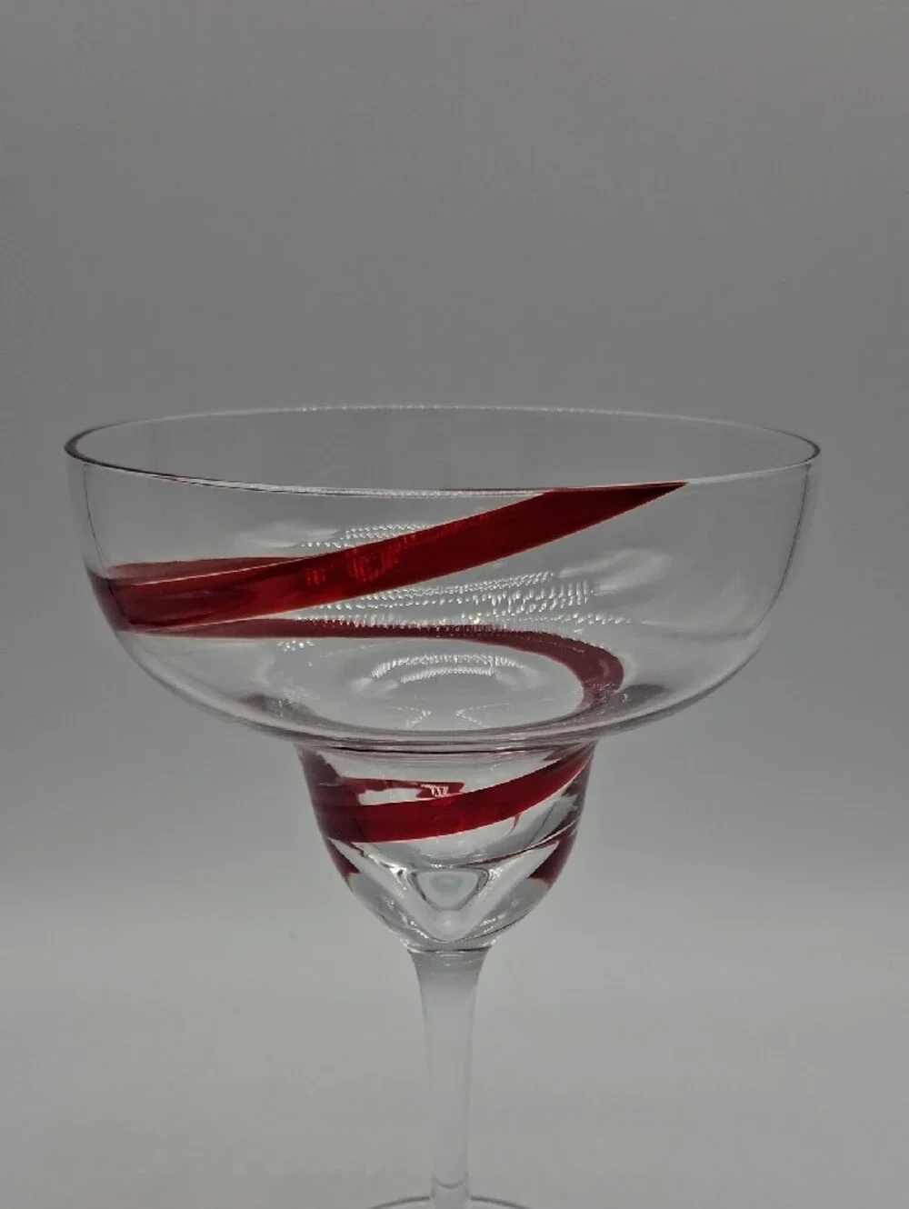 Elegant Red Swirl Margarita Glass - Pier 1